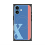 プレミアムスクエアケース with MagSafe［ オリジナル - initial color line - X blue ］