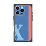 プレミアムスクエアケース with MagSafe［ オリジナル - initial color line - X blue ］