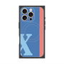 プレミアムスクエアケース with MagSafe［ オリジナル - initial color line - X blue ］