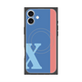 プレミアムスクエアケース with MagSafe［ オリジナル - initial color line - X blue ］