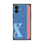 プレミアムスクエアケース with MagSafe［ オリジナル - initial color line - X blue ］