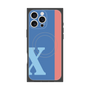 プレミアムスクエアケース with MagSafe［ オリジナル - initial color line - X blue ］