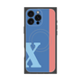 プレミアムスクエアケース with MagSafe［ オリジナル - initial color line - X blue ］