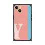 プレミアムスクエアケース with MagSafe［ オリジナル - initial color line - Y pink ］