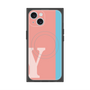 プレミアムスクエアケース with MagSafe［ オリジナル - initial color line - Y pink ］