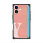 プレミアムスクエアケース with MagSafe［ オリジナル - initial color line - Y pink ］