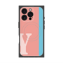 プレミアムスクエアケース with MagSafe［ オリジナル - initial color line - Y pink ］
