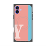 プレミアムスクエアケース with MagSafe［ オリジナル - initial color line - Y pink ］