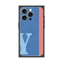 プレミアムスクエアケース with MagSafe［ オリジナル - initial color line - Y blue ］