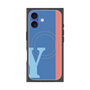 プレミアムスクエアケース with MagSafe［ オリジナル - initial color line - Y blue ］