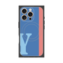 プレミアムスクエアケース with MagSafe［ オリジナル - initial color line - Y blue ］