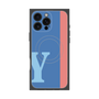 プレミアムスクエアケース with MagSafe［ オリジナル - initial color line - Y blue ］