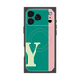 プレミアムスクエアケース with MagSafe［ オリジナル - initial color line - Y green ］