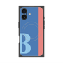 プレミアムスクエアケース with MagSafe［ オリジナル - initial color line - B blue ］