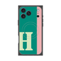プレミアムスクエアケース with MagSafe［ オリジナル - initial color line - H green ］