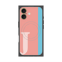 プレミアムスクエアケース with MagSafe［ オリジナル - initial color line - J pink ］