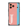 プレミアムスクエアケース with MagSafe［ オリジナル - initial color line - J pink ］