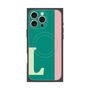 プレミアムスクエアケース with MagSafe［ オリジナル - initial color line - L green ］