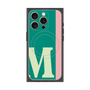 プレミアムスクエアケース with MagSafe［ オリジナル - initial color line - M green ］