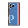 プレミアムスクエアケース with MagSafe［ オリジナル - initial color line - P blue ］