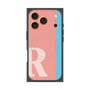 プレミアムスクエアケース with MagSafe［ オリジナル - initial color line - R pink ］