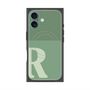 プレミアムスクエアケース with MagSafe［ オリジナル - initial two tone - R green ］