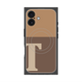 プレミアムスクエアケース with MagSafe［ オリジナル - initial two tone - T brown ］