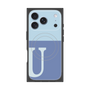 プレミアムスクエアケース with MagSafe［ オリジナル - initial two tone - U blue ］