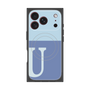 プレミアムスクエアケース with MagSafe［ オリジナル - initial two tone - U blue ］