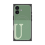プレミアムスクエアケース with MagSafe［ オリジナル - initial two tone - U green ］