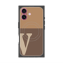 プレミアムスクエアケース with MagSafe［ オリジナル - initial two tone - V brown ］