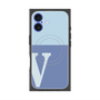 プレミアムスクエアケース with MagSafe［ オリジナル - initial two tone - V blue ］