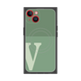 プレミアムスクエアケース with MagSafe［ オリジナル - initial two tone - V green ］