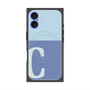プレミアムスクエアケース with MagSafe［ オリジナル - initial two tone - C blue ］