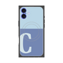 プレミアムスクエアケース with MagSafe［ オリジナル - initial two tone - C blue ］