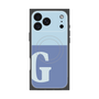 プレミアムスクエアケース with MagSafe［ オリジナル - initial two tone - G blue ］