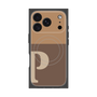 プレミアムスクエアケース with MagSafe［ オリジナル - initial two tone - P brown ］