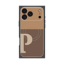 プレミアムスクエアケース with MagSafe［ オリジナル - initial two tone - P brown ］