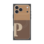 プレミアムスクエアケース with MagSafe［ オリジナル - initial two tone - P brown ］