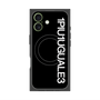 プレミアムスクエアケース with MagSafe［ 1PIU1UGUALE3 - ロゴ vertical - ブラック ］