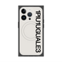 プレミアムスクエアケース with MagSafe［ 1PIU1UGUALE3 - ロゴ vertical - ホワイト ］