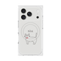 プレミアムスクエアケース with MagSafe［ 蝶ネクタイねこ - White ］