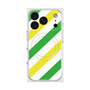 プレミアムスクエアケース with MagSafe［ Big Stripe - Green × Yellow ］