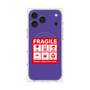 プレミアムスクエアケース with MagSafe［ FRAGILE Sticker - Purple ］