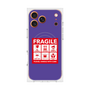 プレミアムスクエアケース with MagSafe［ FRAGILE Sticker - Purple ］
