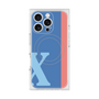 プレミアムスクエアケース with MagSafe［ オリジナル - initial color line - X blue ］