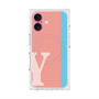 プレミアムスクエアケース with MagSafe［ オリジナル - initial color line - Y pink ］