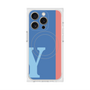 プレミアムスクエアケース with MagSafe［ オリジナル - initial color line - Y blue ］
