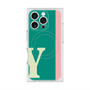 プレミアムスクエアケース with MagSafe［ オリジナル - initial color line - Y green ］
