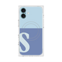 プレミアムスクエアケース with MagSafe［ オリジナル - initial two tone - S blue ］